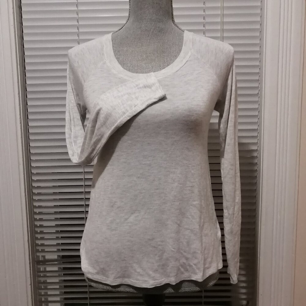 Long Sleeve Raglan Top with Back Feature